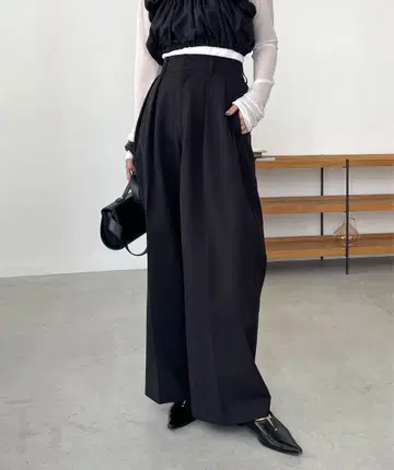 capricieux le'mage 2턱 와이드 팬츠 블랙 PS 사이즈