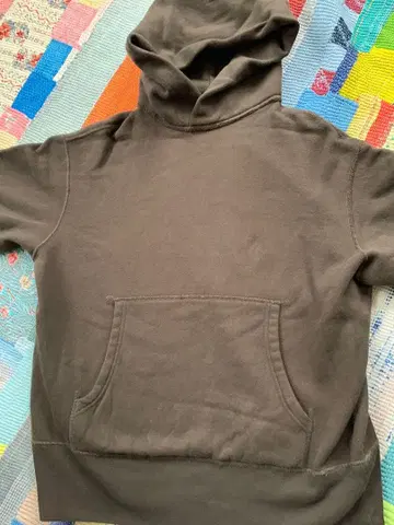 toujours 투주 후드 부착 후드티 맨투맨 브라운