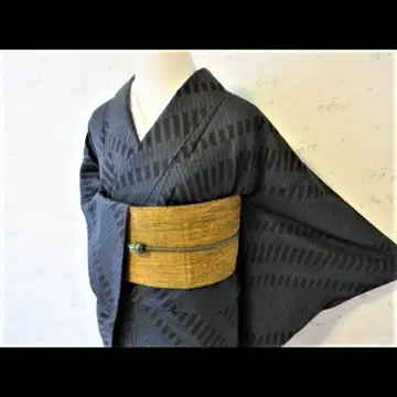 피아노 건반 파란 본고장 오시마 명주 기모노 작은 체구 사이즈