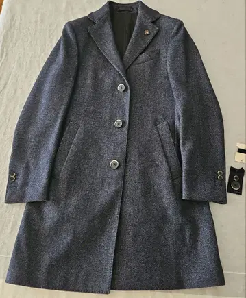 LARDINI 다크 블루 체스터 코트