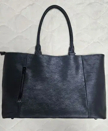 블루 그레이 사피아노 가죽 토트백