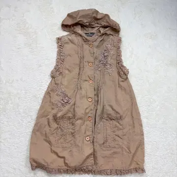 로베르타 간돌피 베스트 후드 부착 자수 캐주얼 나일론 자켓