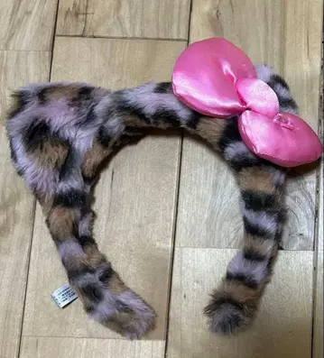 usj 헬로키티 머리띠 표범 무늬 핑크