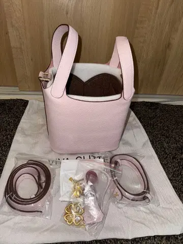 viva glitter 핑크 버킷 백