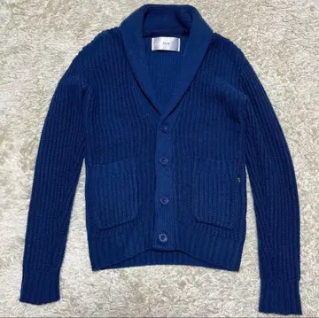AKM 에이케이엠 숄카라 가디건 니트 스웨터 블루 계열 M