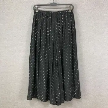 BEARDSLEY 도트 쉬폰 개더 팬츠 F 블랙