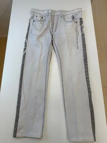 CASTELBAJAC 슬림핏 팬츠 화이트/그레이