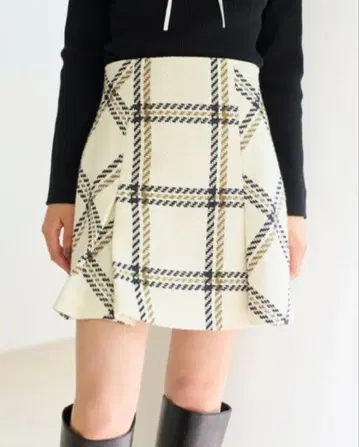스나이델 Sustainable 로빙 체크 미니 스커트 IVR