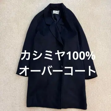 캐시미어 100% 네이비 오버코트 고급스러움 고급 소재