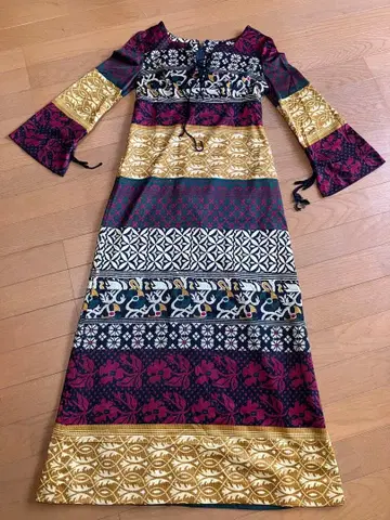 보헤미안 스타일 롱 원피스 하와이안 드레스