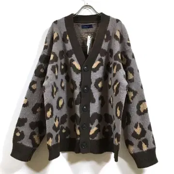 새상품 레오파드 무늬 빅 실루엣 가디건 긴팔 남성용 그레이지 L