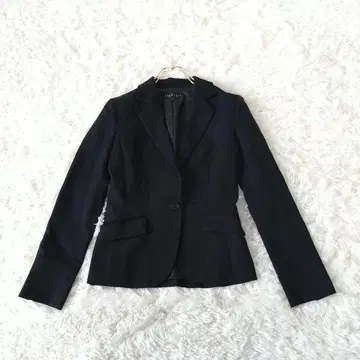 INDIVI 스트라이프 스트레치 울 테일러드 자켓 36 블랙