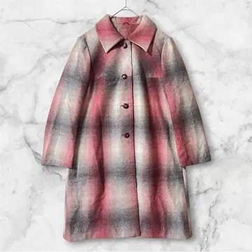 SHOWA DRESS/레드 계열 그라데이션 체크 체스터 코트