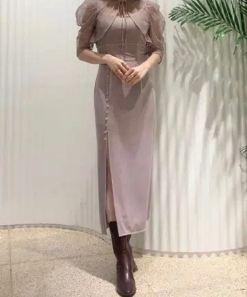 SNIDEL snidel 레이스 볼레로 레이어드 타이트 슬릿 원피스