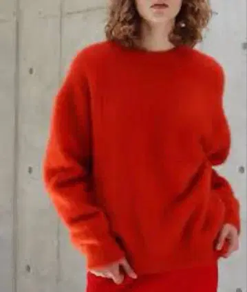 DRESSLAVE 드레스레이브 폭스 캐시미어 니트 오렌지