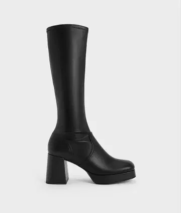 찰스앤키스 플랫폼 블록 힐 롱 부츠