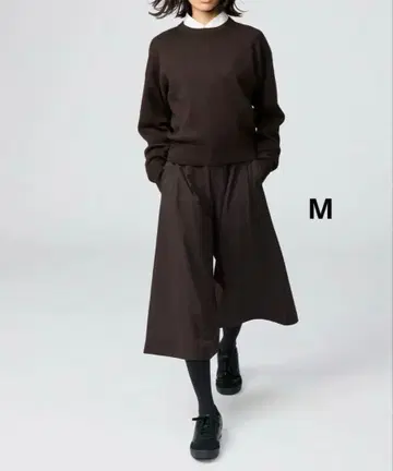 새상품 유니클로 큐롯 기장 짧은 다크 브라운