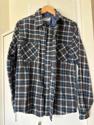 체크 무늬 플란넬 셔츠 긴팔