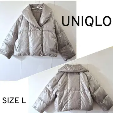 UNIQLO 숏 기장 다운 자켓 SIZE L 실버 그레이 컬러