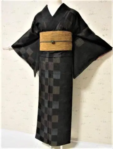 이치마츠 모기 무늬 오메시 기모노 새상품급