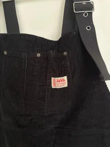 JaVa 블랙 코듀로이 오버롤