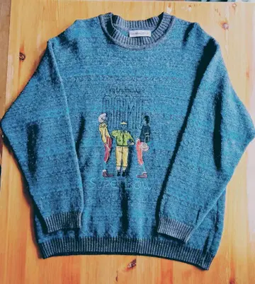 이탈리아제 90s 구제 의류 빈티지 메리노울 디자인 니트 남성용 M