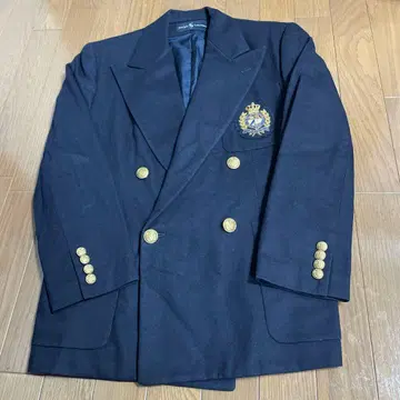 90s 레어 랄프 로렌 울 엠블럼 더블 테일러드 블레이저 9