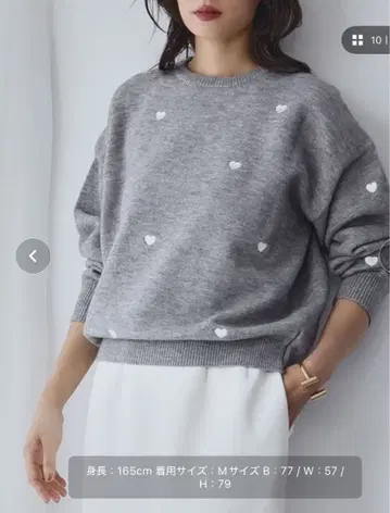 ELFRANK 하트 무늬 니트 스웨터