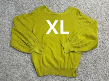 [ 두클라쎄 ] 택 포함 미사용 XL 실크 느낌 백리본 풀오버 노랑