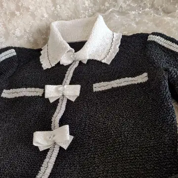 노코오노 씨 카라 부착, 소매 라인, 리본 버튼 장식 자켓 40