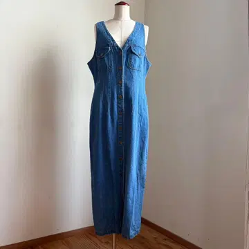 빈티지 데님 오버롤 스커트