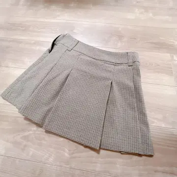 ZARA 하운드투스 패턴 플리츠 미니 스커트