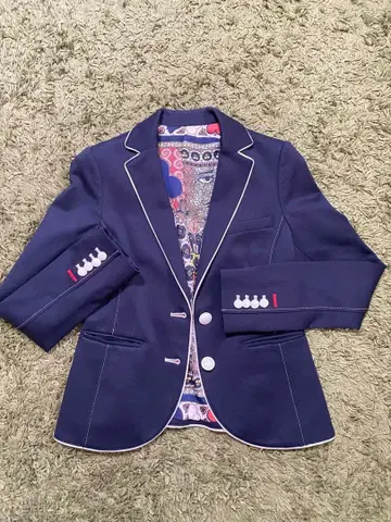 더블 스탠다드 네이비 테일러드 자켓 안감 패턴 포함