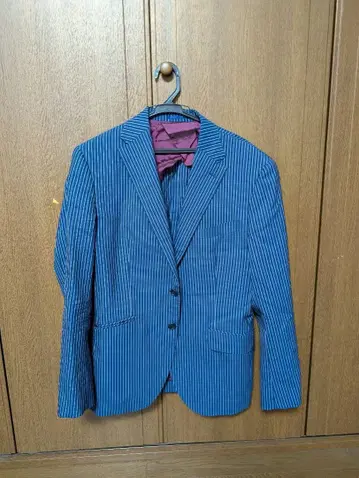 CANONICO 오더 수트 네이비 스트라이프