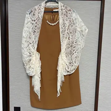 브라운 레이스 드레스 숄 포함