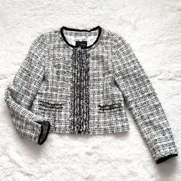 새상품급 anyFAM 노카라 트위드 자켓 3