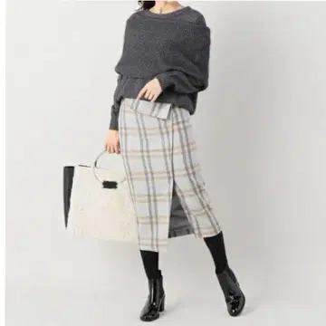 NOBLE 노블 드랩 울 랩 타이트 스커트