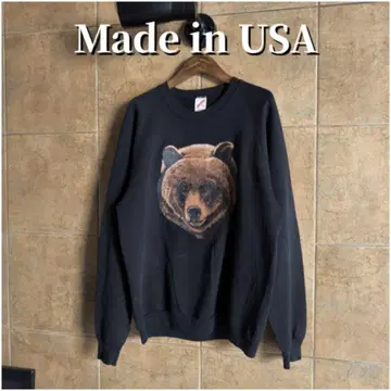 USA제 애니멀 곰 맨투맨 XL 블랙