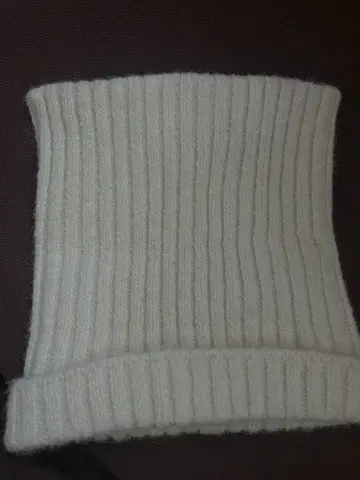 아이보리 리브 니트 모자