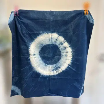 남색 원형  보자 기