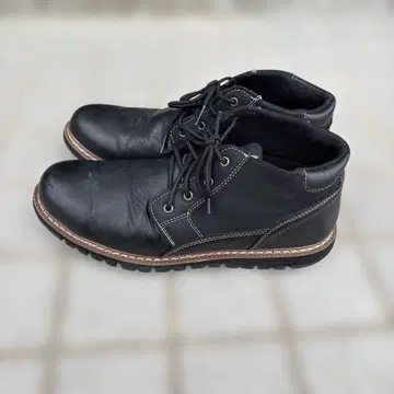 EDWIN 블랙 가죽 하이컷 신발