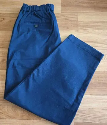 GAP 네이비 와이드 턱 와이드 팬츠 밴딩 허리