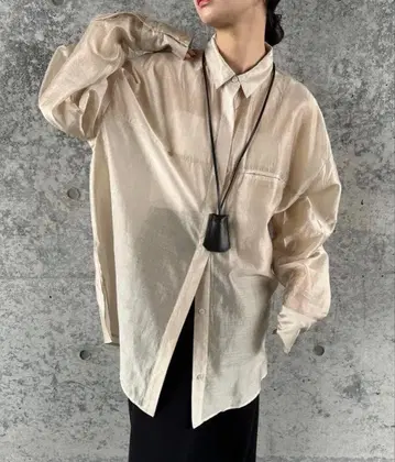시어 오버 사이즈 셔츠/베이지