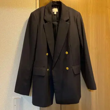 네이비 더블 브레스트 테일러드 자켓