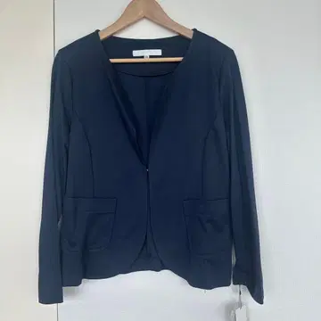 스트레치 소재 노카라 자켓 네이비 미사용 미개봉 새상품 택 포함