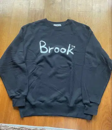 브룩 로고 블랙 맨투맨 XXL