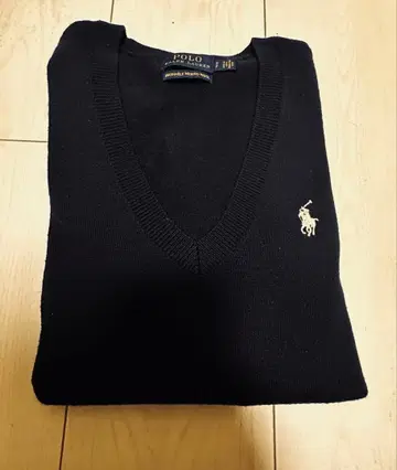 중고 랄프 로렌 니트 네이비 자수