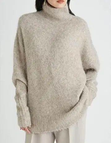 [미라 오웬] 알파카 혼방 터틀 샤기 니트