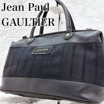 장 폴 고티에 핸드백 가죽 블랙 징 장식