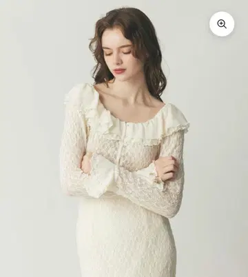 ME COUTURE 2way 스트레치 레이스 블라우스 아이보리